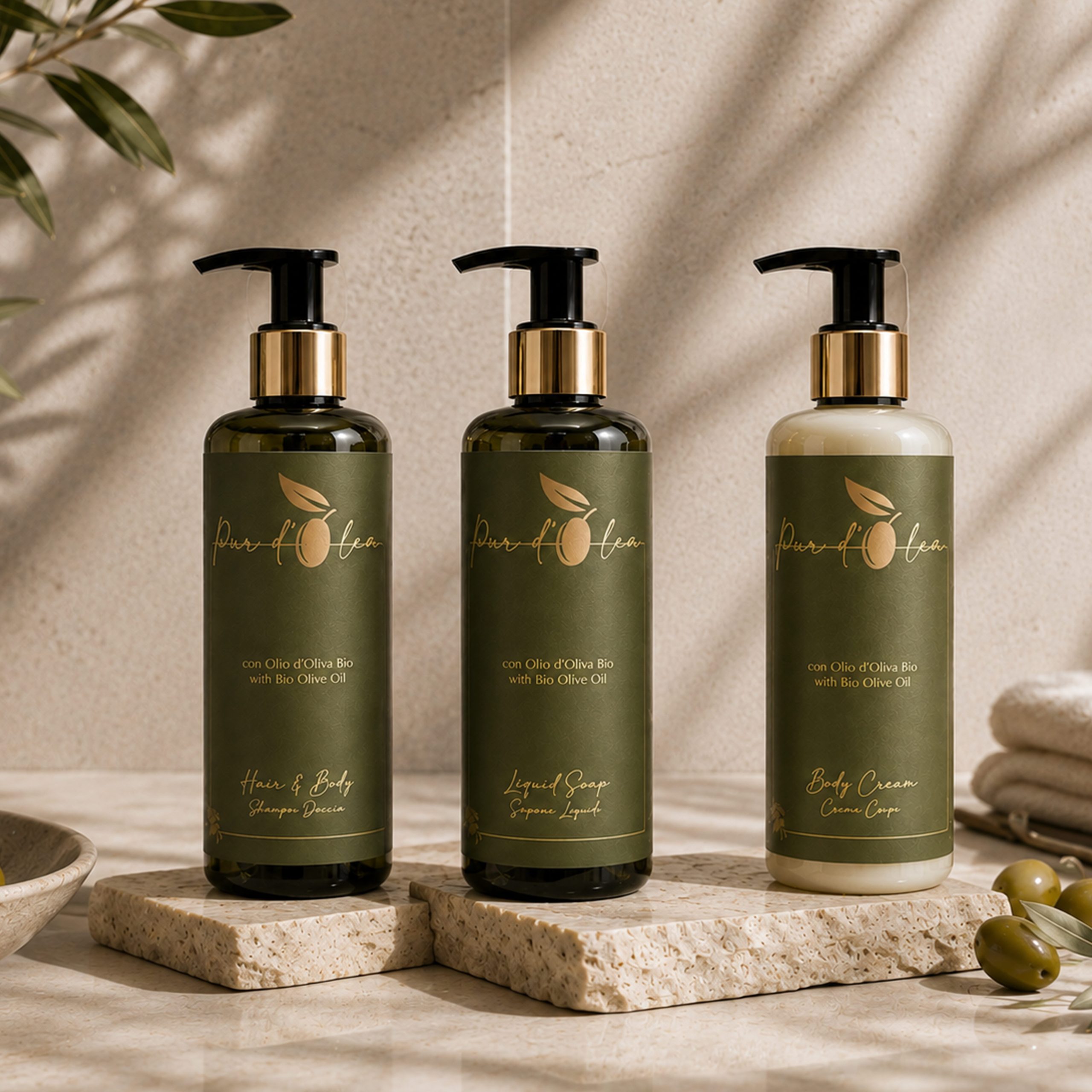 Dispenser 300ml Pur d'Olea per hotel